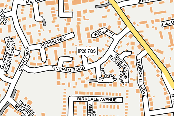 IP28 7QS map - OS OpenMap – Local (Ordnance Survey)