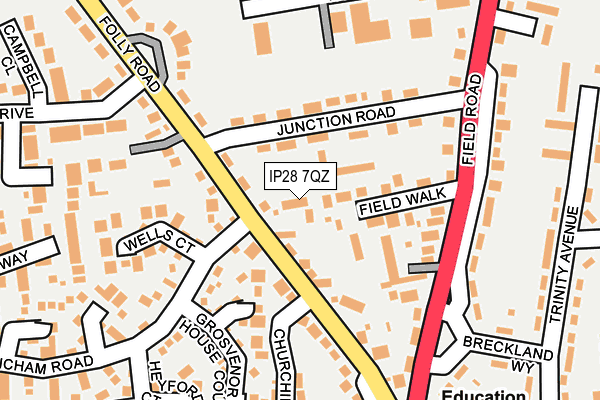 IP28 7QZ map - OS OpenMap – Local (Ordnance Survey)