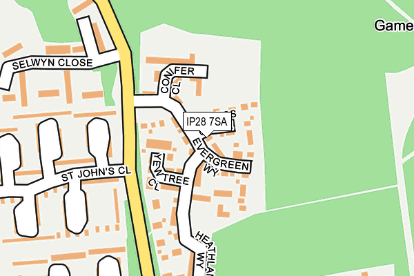 IP28 7SA map - OS OpenMap – Local (Ordnance Survey)