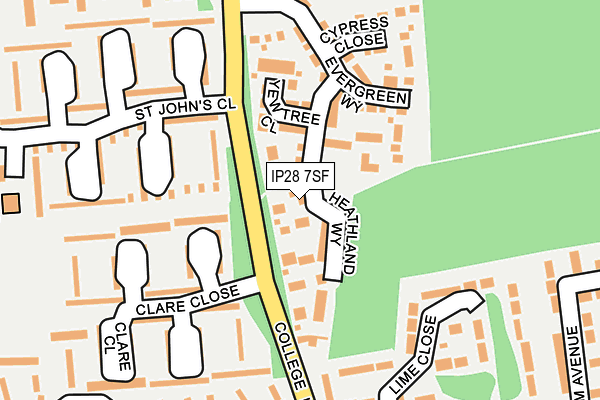 IP28 7SF map - OS OpenMap – Local (Ordnance Survey)