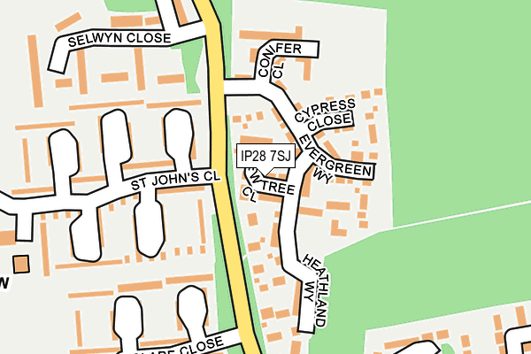 IP28 7SJ map - OS OpenMap – Local (Ordnance Survey)