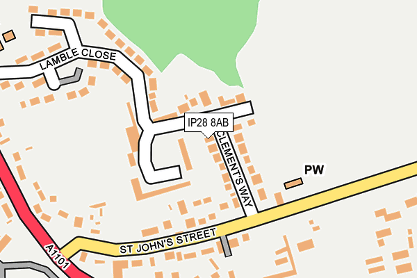 IP28 8AB map - OS OpenMap – Local (Ordnance Survey)