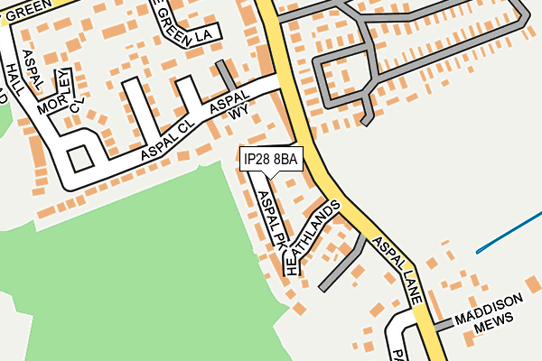 IP28 8BA map - OS OpenMap – Local (Ordnance Survey)