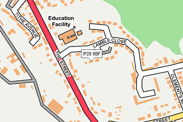 IP28 8BF map - OS OpenMap – Local (Ordnance Survey)