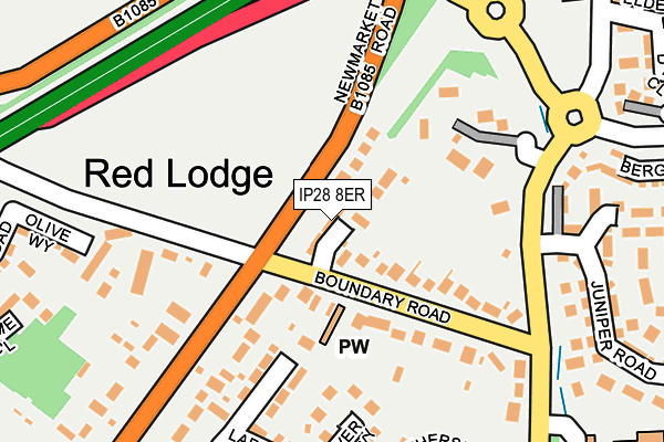 IP28 8ER map - OS OpenMap – Local (Ordnance Survey)