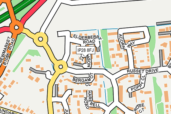IP28 8FJ map - OS OpenMap – Local (Ordnance Survey)