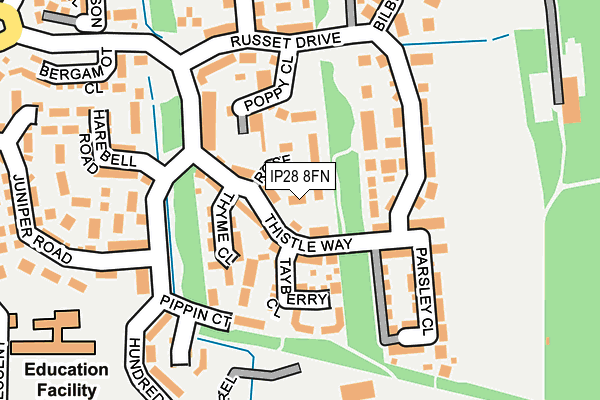 IP28 8FN map - OS OpenMap – Local (Ordnance Survey)