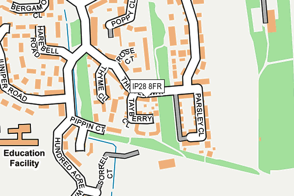 IP28 8FR map - OS OpenMap – Local (Ordnance Survey)