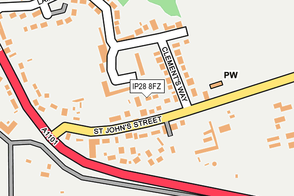 IP28 8FZ map - OS OpenMap – Local (Ordnance Survey)