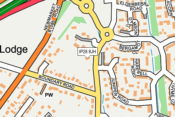 IP28 8JH map - OS OpenMap – Local (Ordnance Survey)
