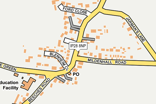 IP28 8NP map - OS OpenMap – Local (Ordnance Survey)