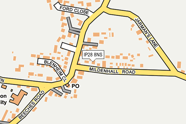 IP28 8NS map - OS OpenMap – Local (Ordnance Survey)