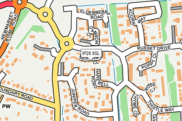 IP28 8SL map - OS OpenMap – Local (Ordnance Survey)