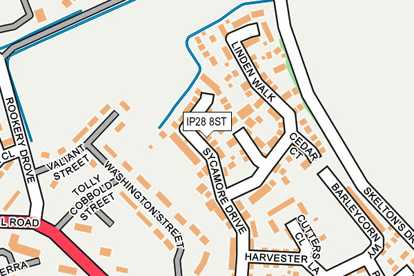 IP28 8ST map - OS OpenMap – Local (Ordnance Survey)