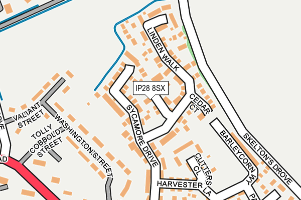 IP28 8SX map - OS OpenMap – Local (Ordnance Survey)