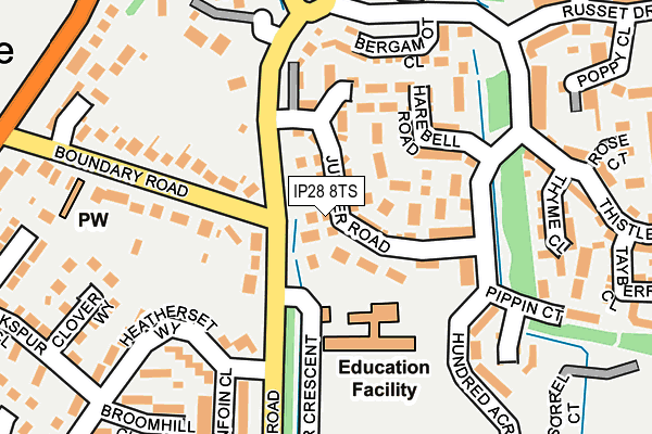 IP28 8TS map - OS OpenMap – Local (Ordnance Survey)