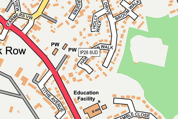 IP28 8UD map - OS OpenMap – Local (Ordnance Survey)