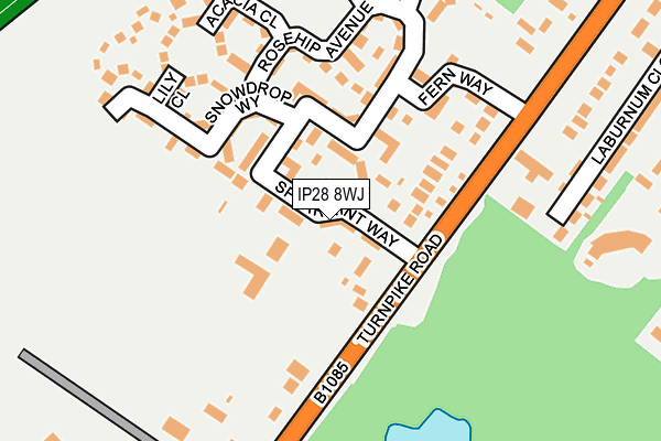 IP28 8WJ map - OS OpenMap – Local (Ordnance Survey)