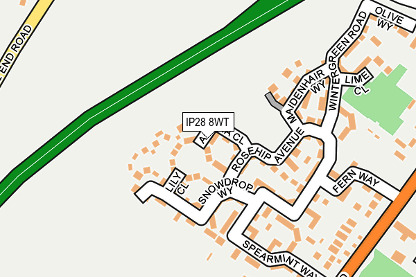 IP28 8WT map - OS OpenMap – Local (Ordnance Survey)