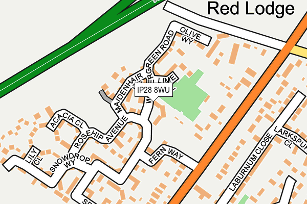 IP28 8WU map - OS OpenMap – Local (Ordnance Survey)