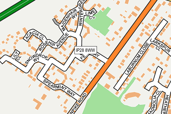 IP28 8WW map - OS OpenMap – Local (Ordnance Survey)