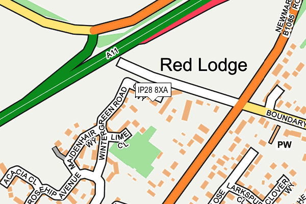 IP28 8XA map - OS OpenMap – Local (Ordnance Survey)