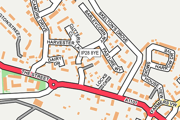 IP28 8YE map - OS OpenMap – Local (Ordnance Survey)