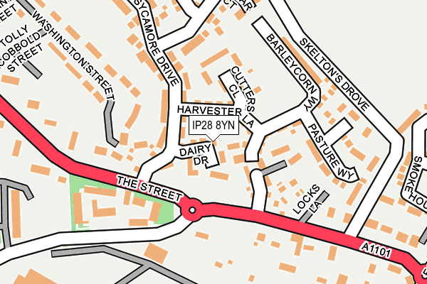 IP28 8YN map - OS OpenMap – Local (Ordnance Survey)