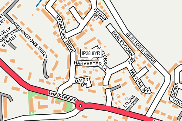 IP28 8YR map - OS OpenMap – Local (Ordnance Survey)