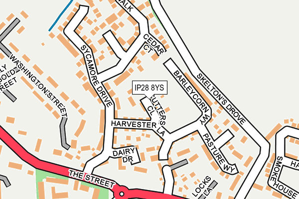 IP28 8YS map - OS OpenMap – Local (Ordnance Survey)