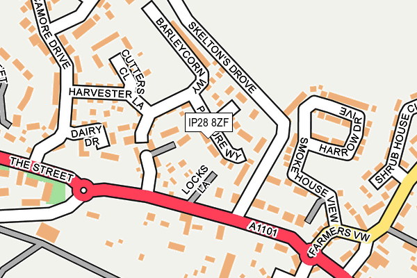 IP28 8ZF map - OS OpenMap – Local (Ordnance Survey)