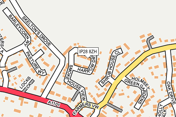 IP28 8ZH map - OS OpenMap – Local (Ordnance Survey)