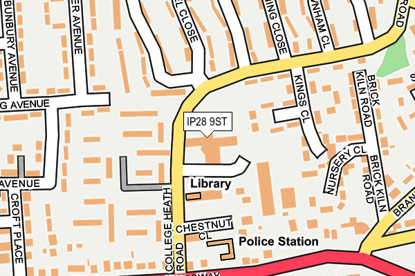 IP28 9ST map - OS OpenMap – Local (Ordnance Survey)