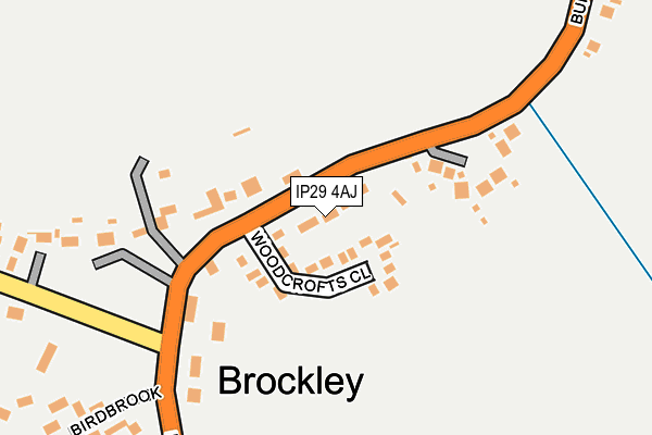 IP29 4AJ map - OS OpenMap – Local (Ordnance Survey)