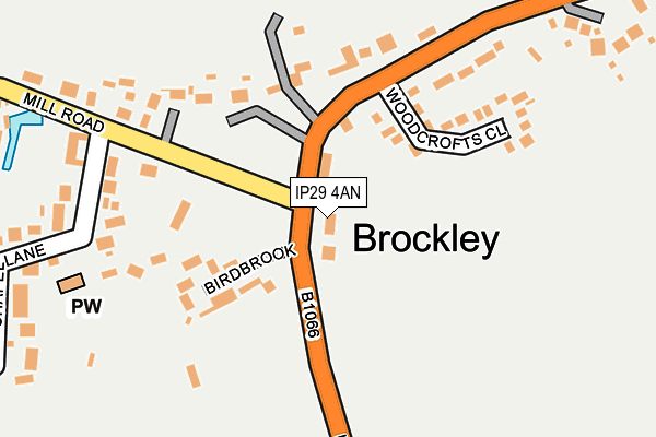 IP29 4AN map - OS OpenMap – Local (Ordnance Survey)