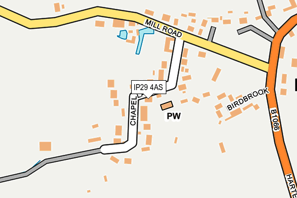 IP29 4AS map - OS OpenMap – Local (Ordnance Survey)