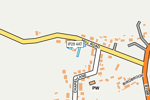 IP29 4AT map - OS OpenMap – Local (Ordnance Survey)