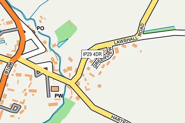 IP29 4DR map - OS OpenMap – Local (Ordnance Survey)
