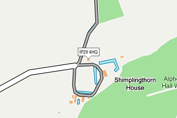 IP29 4HQ map - OS OpenMap – Local (Ordnance Survey)