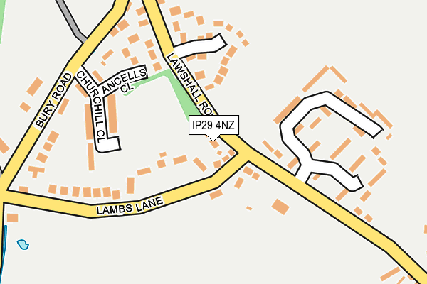 IP29 4NZ map - OS OpenMap – Local (Ordnance Survey)