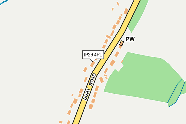 IP29 4PL map - OS OpenMap – Local (Ordnance Survey)