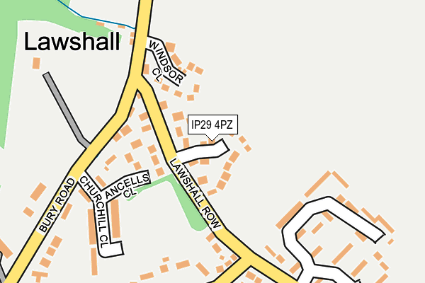 IP29 4PZ map - OS OpenMap – Local (Ordnance Survey)