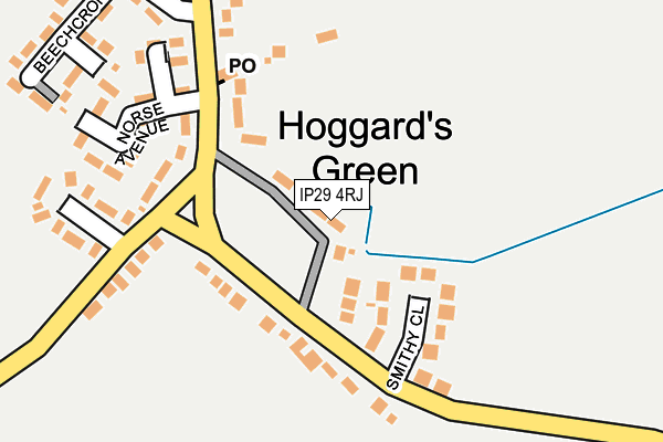 IP29 4RJ map - OS OpenMap – Local (Ordnance Survey)