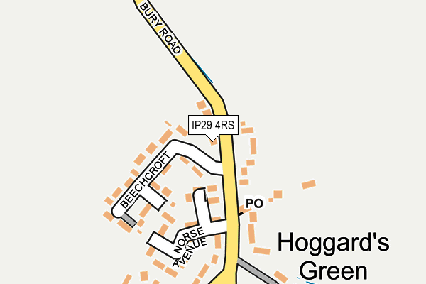 IP29 4RS map - OS OpenMap – Local (Ordnance Survey)