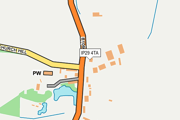 IP29 4TA map - OS OpenMap – Local (Ordnance Survey)