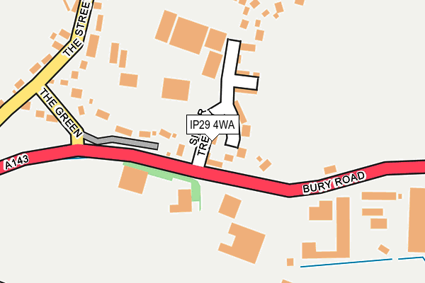 IP29 4WA map - OS OpenMap – Local (Ordnance Survey)