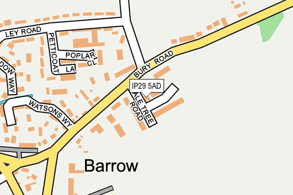 IP29 5AD map - OS OpenMap – Local (Ordnance Survey)