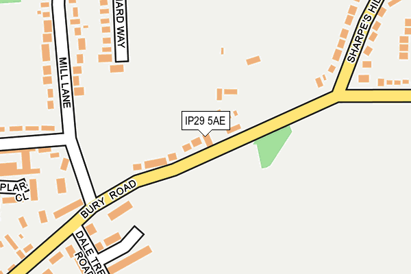 IP29 5AE map - OS OpenMap – Local (Ordnance Survey)