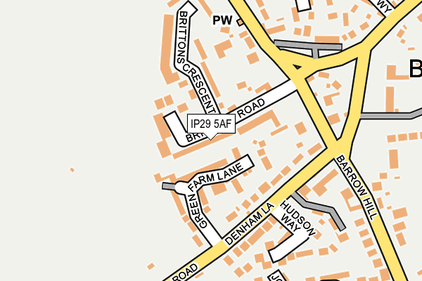 IP29 5AF map - OS OpenMap – Local (Ordnance Survey)