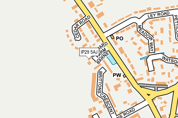 IP29 5AJ map - OS OpenMap – Local (Ordnance Survey)